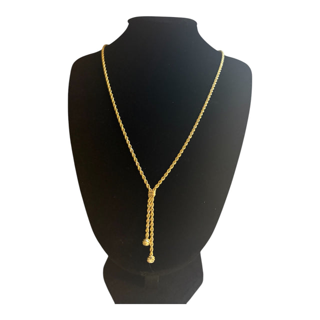 Thin Women's Necklace with Knot Pendant