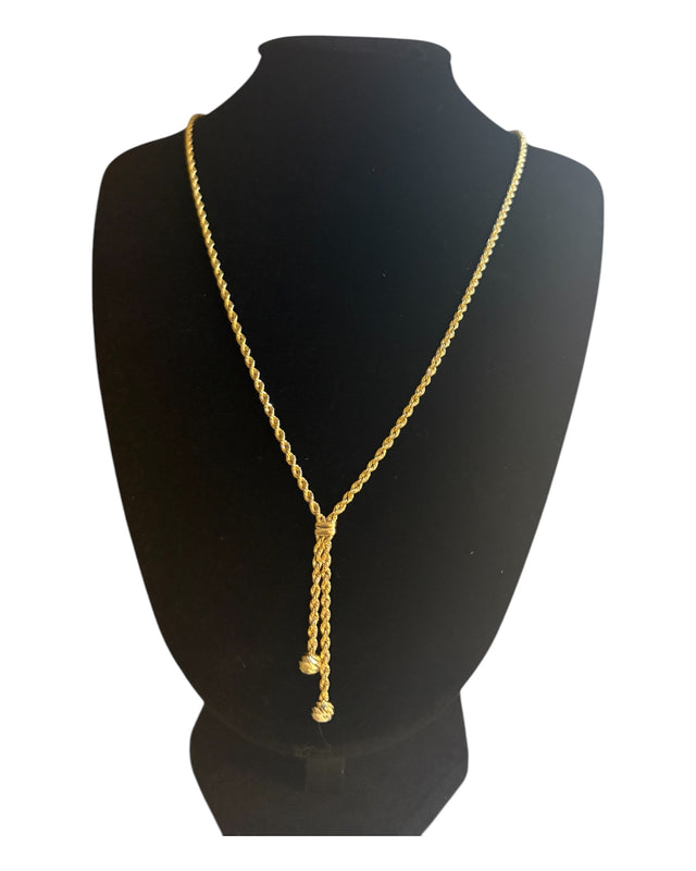 Thin Women's Necklace with Knot Pendant